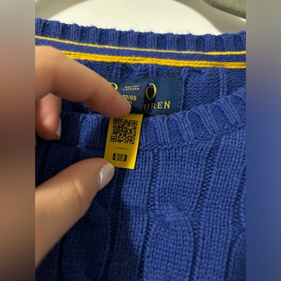 Ralph Lauren Cable Knit Sweater Boys XL Fits like Women’s S/M - Picture 5 of 6